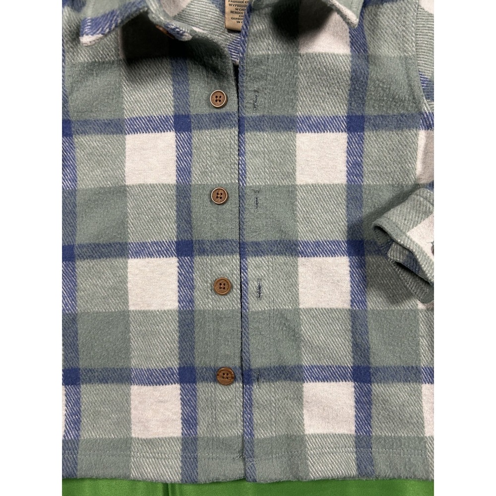 Telluride Clothing Co Kids Plaid Fleece Button Up Shirt Sage Green 2T - Picture 7 of 8